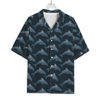 Dolphin Dot Pattern Print Rayon Hawaiian Shirt
