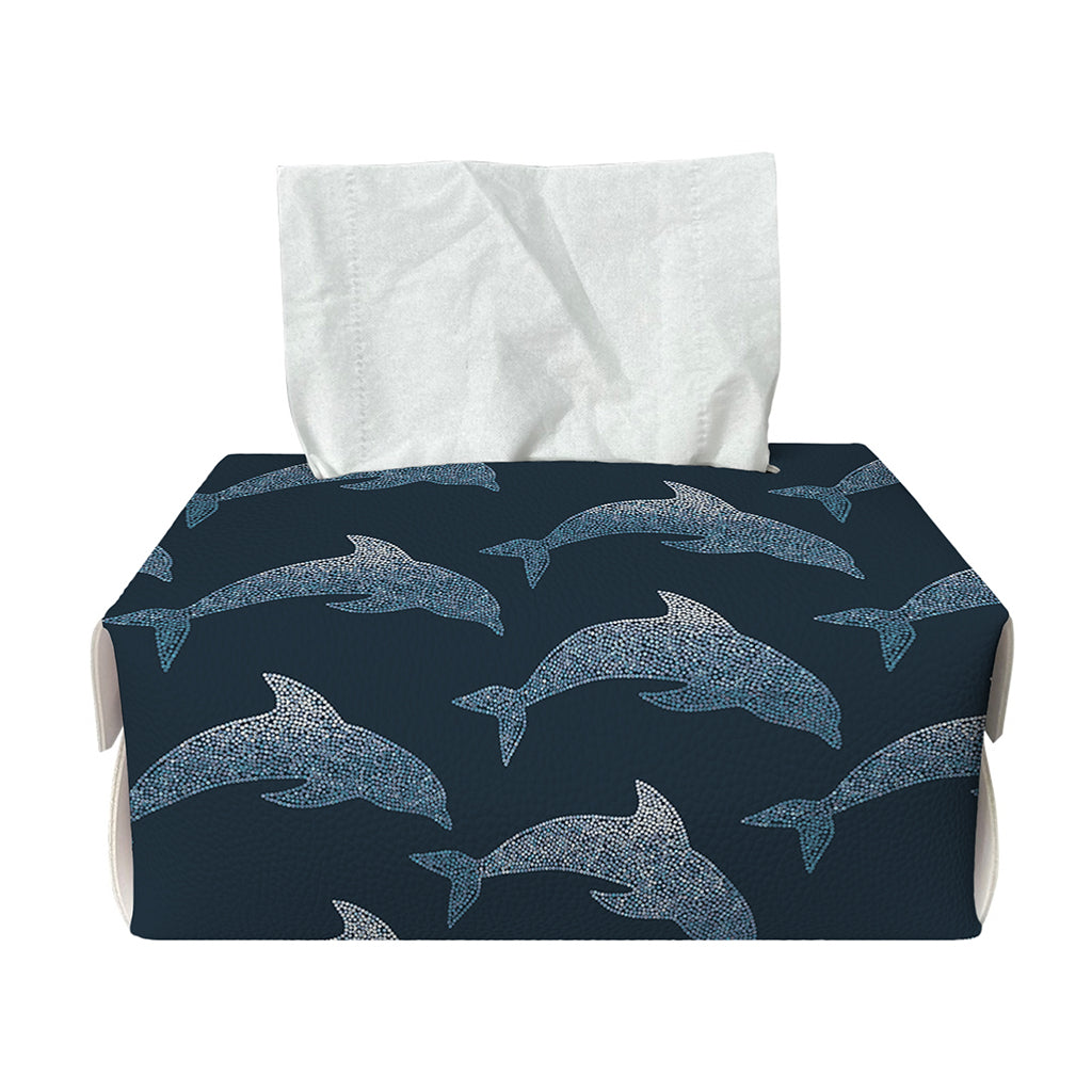 Dolphin Dot Pattern Print Rectangle Tissue Box Cover