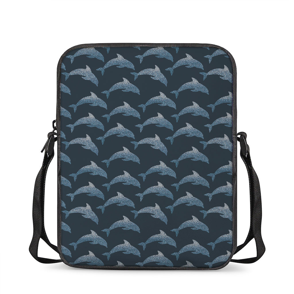 Dolphin Dot Pattern Print Rectangular Crossbody Bag