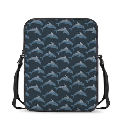 Dolphin Dot Pattern Print Rectangular Crossbody Bag