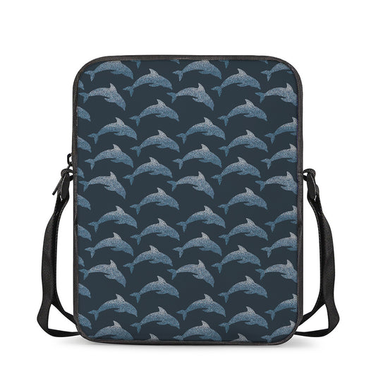 Dolphin Dot Pattern Print Rectangular Crossbody Bag