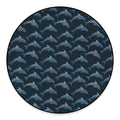 Dolphin Dot Pattern Print Round Floor Mat