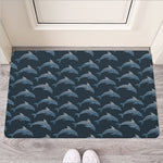 Dolphin Dot Pattern Print Rubber Doormat