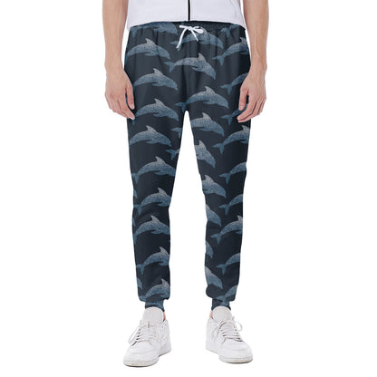 Dolphin Dot Pattern Print Scuba Joggers