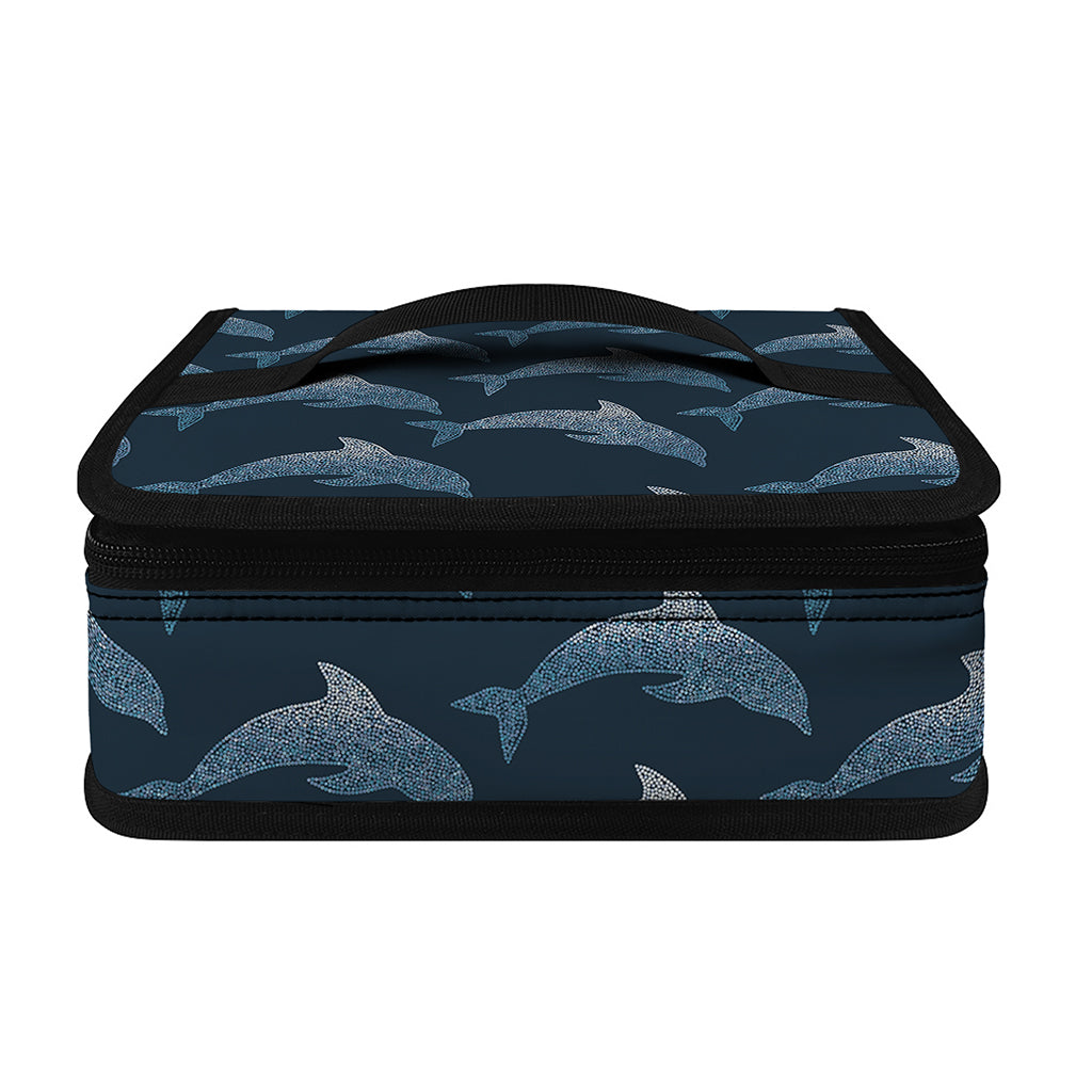 Dolphin Dot Pattern Print Small Lunch Bag