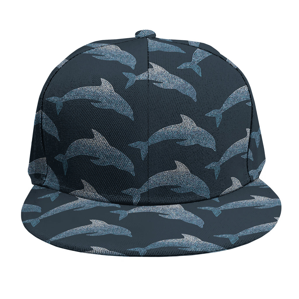 Dolphin Dot Pattern Print Snapback Cap