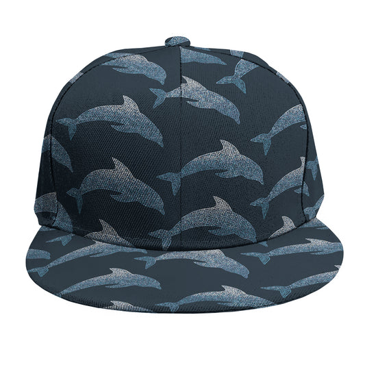 Dolphin Dot Pattern Print Snapback Cap
