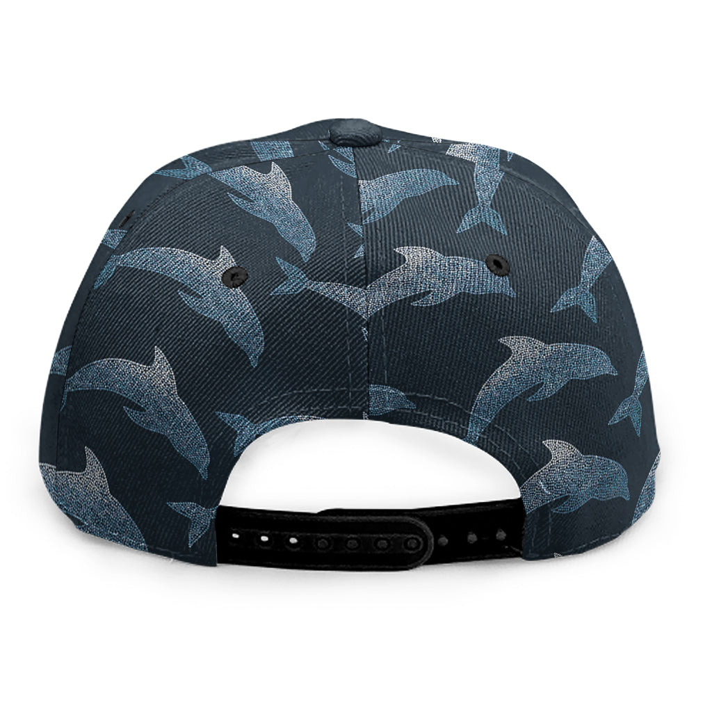 Dolphin Dot Pattern Print Snapback Cap