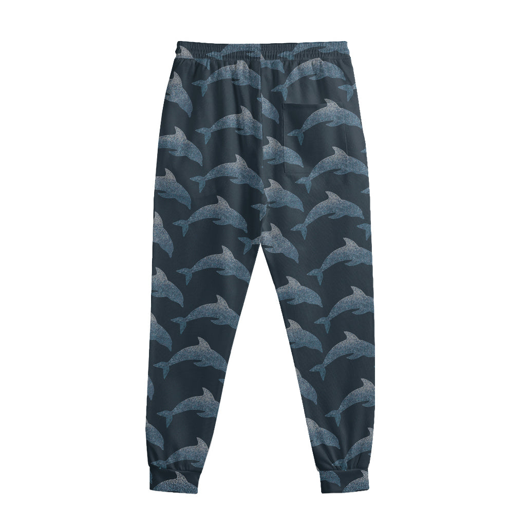 Dolphin Dot Pattern Print Sweatpants