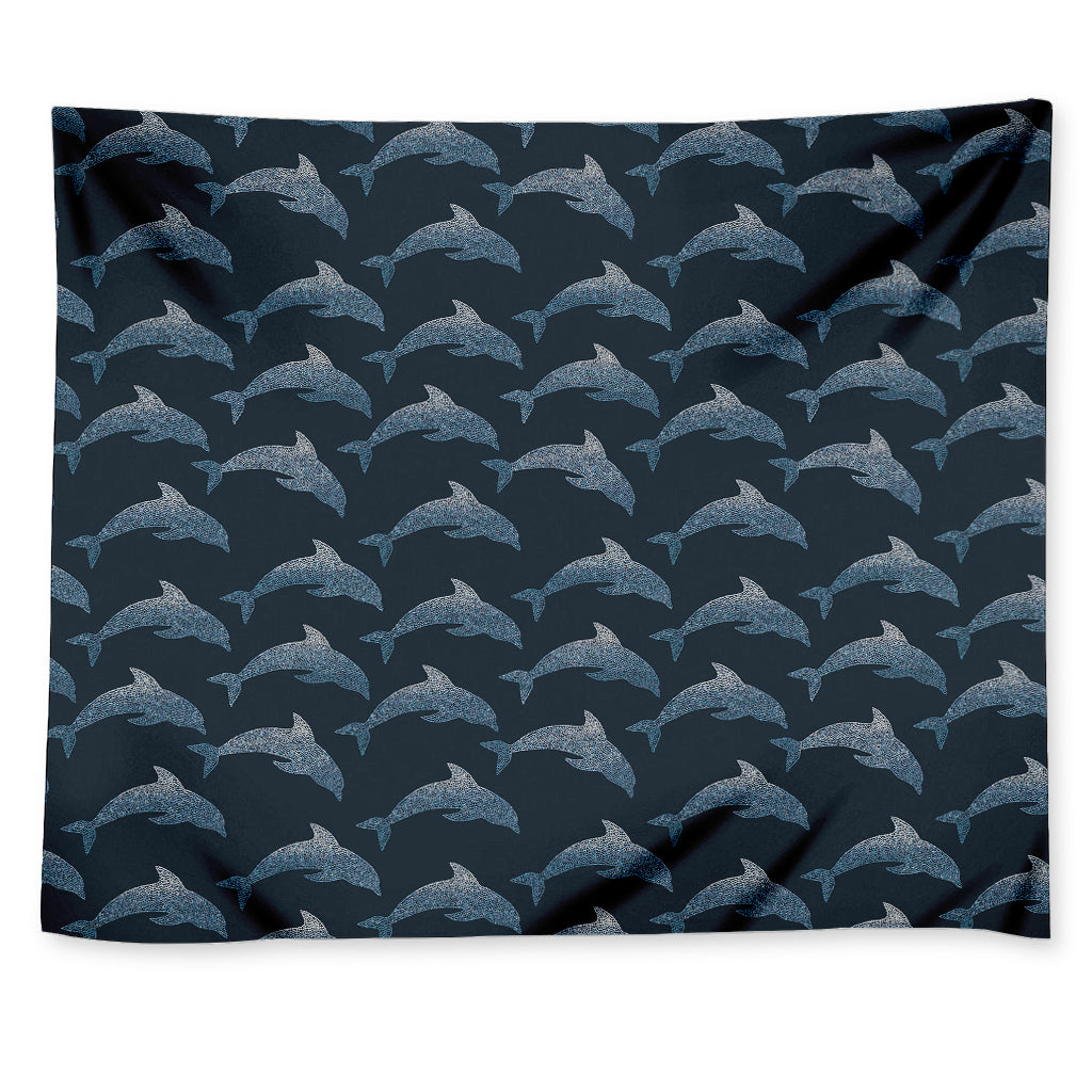 Dolphin Dot Pattern Print Tapestry