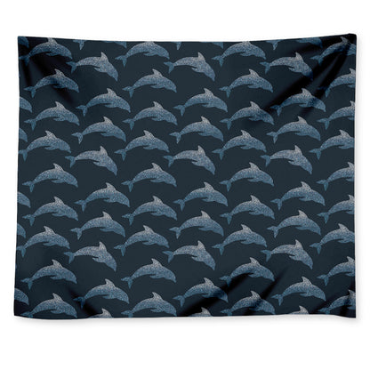 Dolphin Dot Pattern Print Tapestry