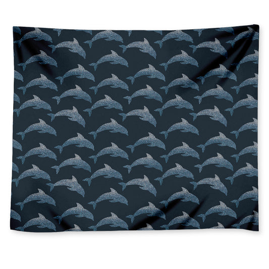 Dolphin Dot Pattern Print Tapestry