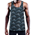 Dolphin Dot Pattern Print Men's Workout Tank Top