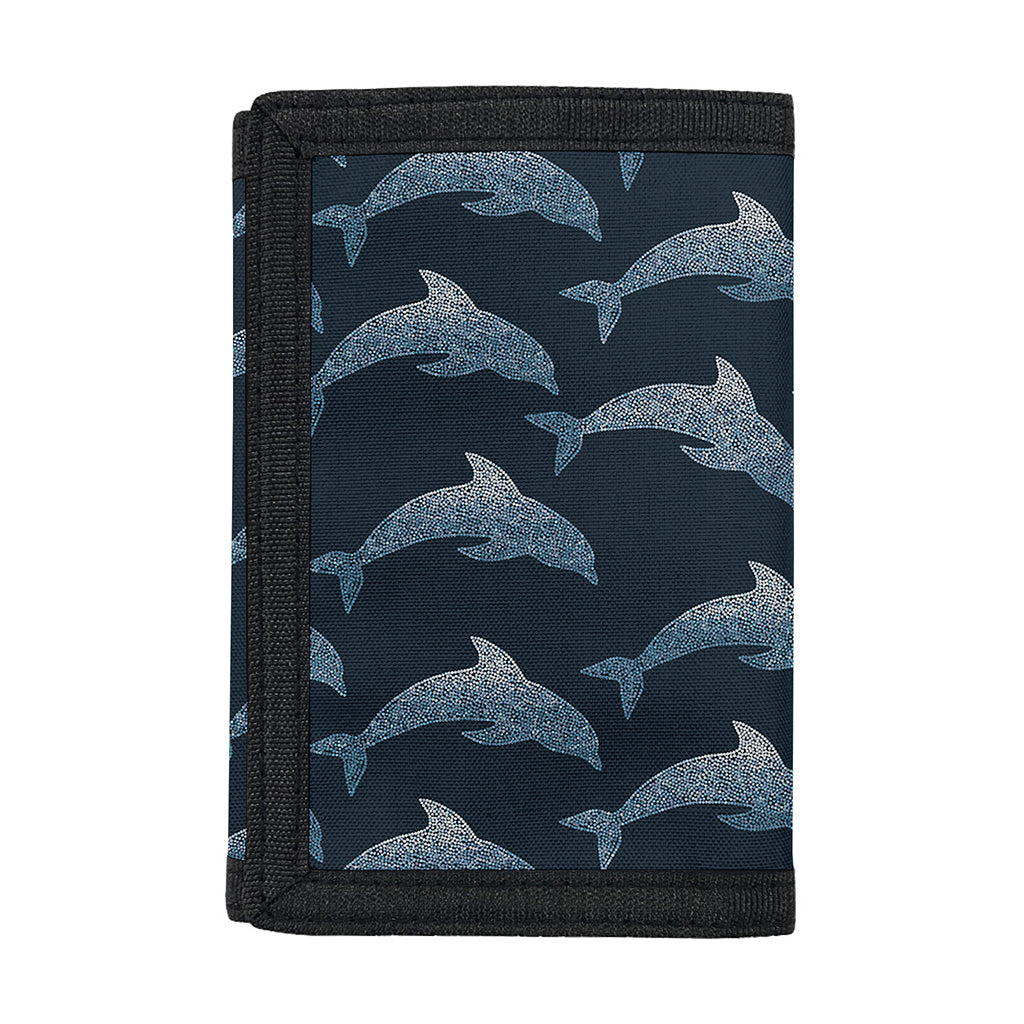 Dolphin Dot Pattern Print Trifold Wallet
