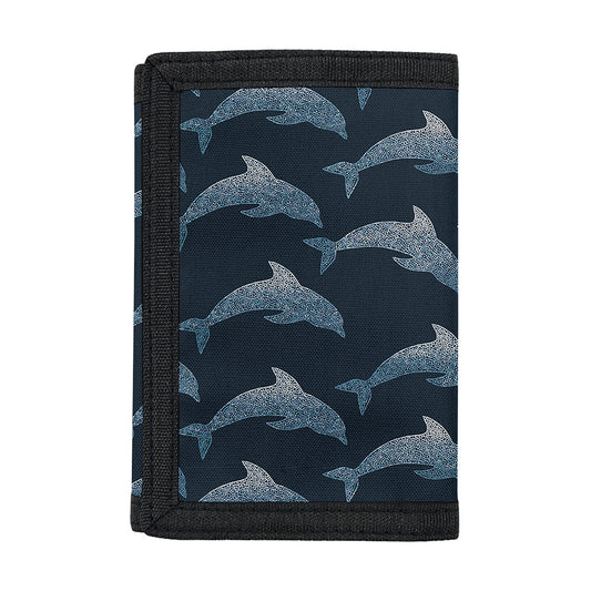 Dolphin Dot Pattern Print Trifold Wallet