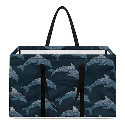 Dolphin Dot Pattern Print Utility Tote Bag