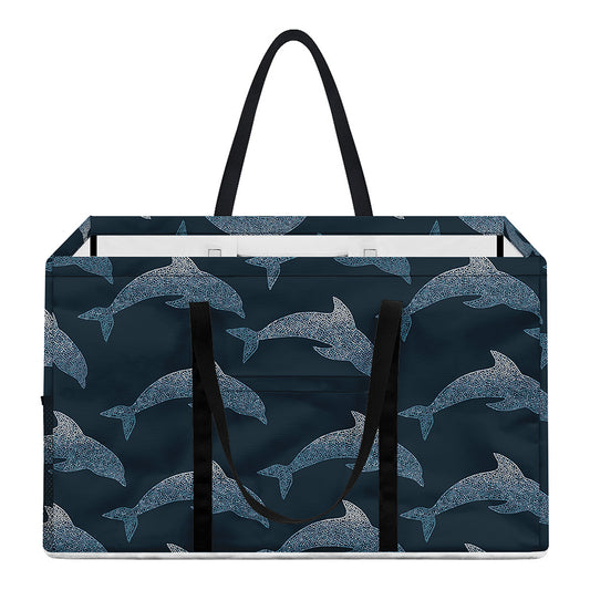 Dolphin Dot Pattern Print Utility Tote Bag