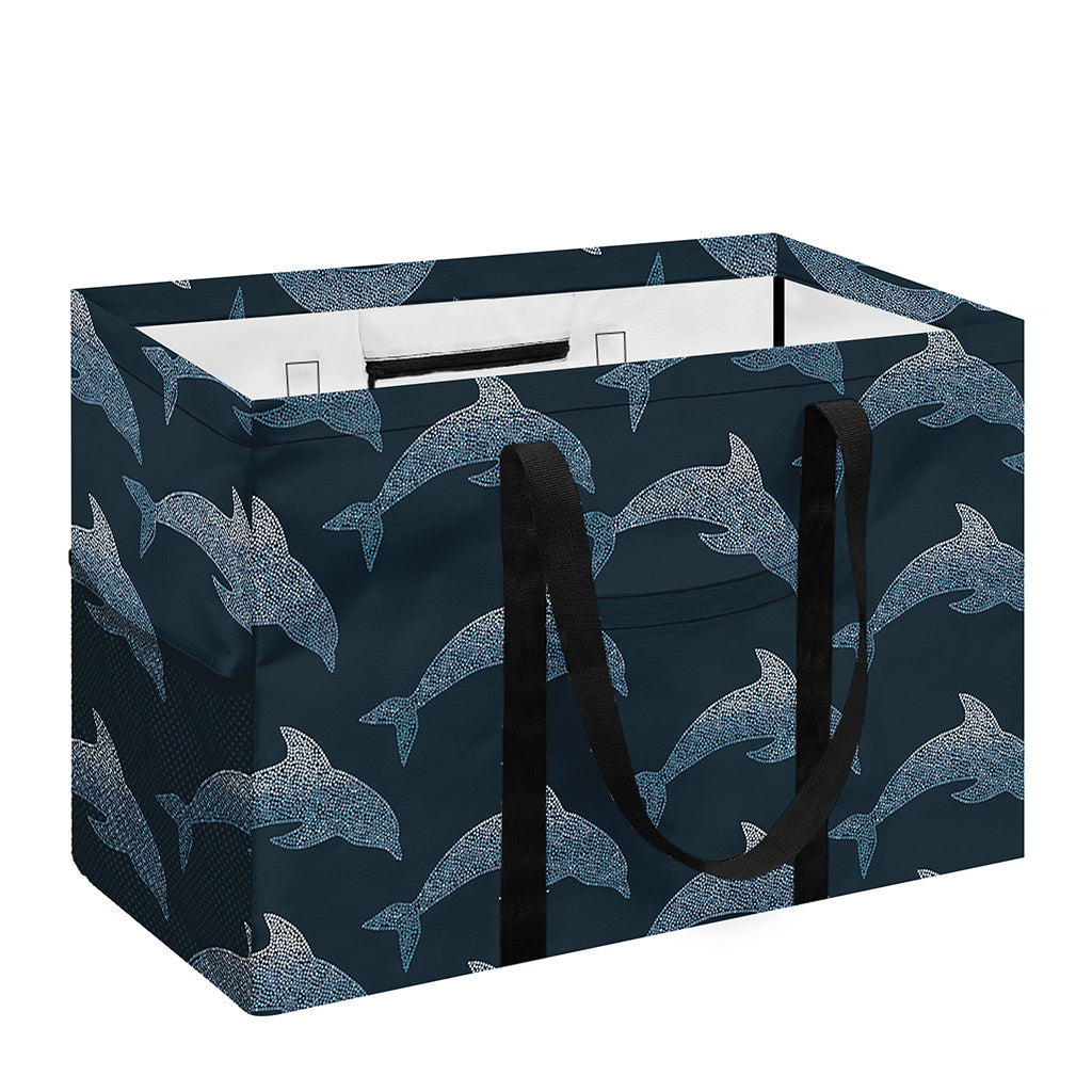 Dolphin Dot Pattern Print Utility Tote Bag