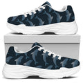 Dolphin Dot Pattern Print White Chunky Shoes