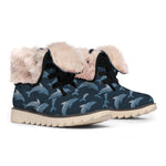 Dolphin Dot Pattern Print Winter Boots