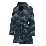 Dolphin Dot Pattern Print Women's Bathrobe