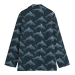 Dolphin Dot Pattern Print Women's Blazer