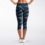 Dolphin Dot Pattern Print Women's Capri Leggings