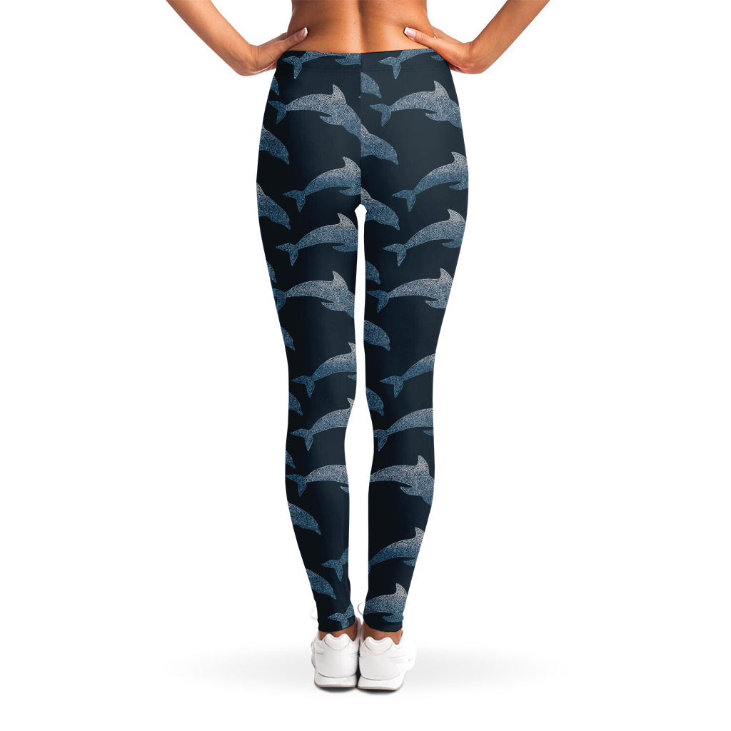 Dolphin Dot Pattern Print Women's Leggings