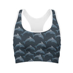 Dolphin Dot Pattern Print Women's Sports Bra