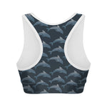 Dolphin Dot Pattern Print Women's Sports Bra