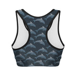 Dolphin Dot Pattern Print Women's Sports Bra