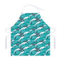 Dolphin Riding Waves Pattern Print Adjustable Apron