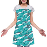 Dolphin Riding Waves Pattern Print Adjustable Apron