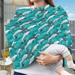 Dolphin Riding Waves Pattern Print Baby Seat Cover
