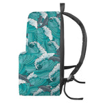 Dolphin Riding Waves Pattern Print Backpack