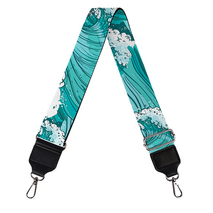 Dolphin Riding Waves Pattern Print Bag Strap