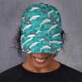 Dolphin Riding Waves Pattern Print Baseball Cap