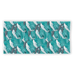 Dolphin Riding Waves Pattern Print Beach Towel