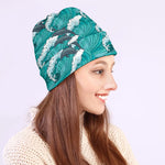 Dolphin Riding Waves Pattern Print Beanie