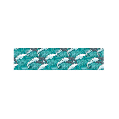 Dolphin Riding Waves Pattern Print Bed Runner
