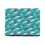 Dolphin Riding Waves Pattern Print Bifold Wallet
