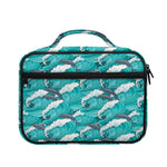 Dolphin Riding Waves Pattern Print Briefcase Bible Bag