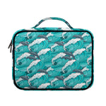 Dolphin Riding Waves Pattern Print Briefcase Bible Bag