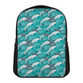 Dolphin Riding Waves Pattern Print Casual Backpack