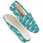 Dolphin Riding Waves Pattern Print Casual Shoes