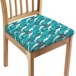 Dolphin Riding Waves Pattern Print Chair Cushion Cover