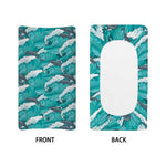 Dolphin Riding Waves Pattern Print Changing Pad Cover