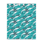Dolphin Riding Waves Pattern Print Curtain
