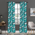 Dolphin Riding Waves Pattern Print Curtain