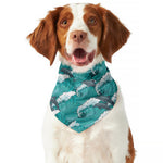 Dolphin Riding Waves Pattern Print Dog Bandana